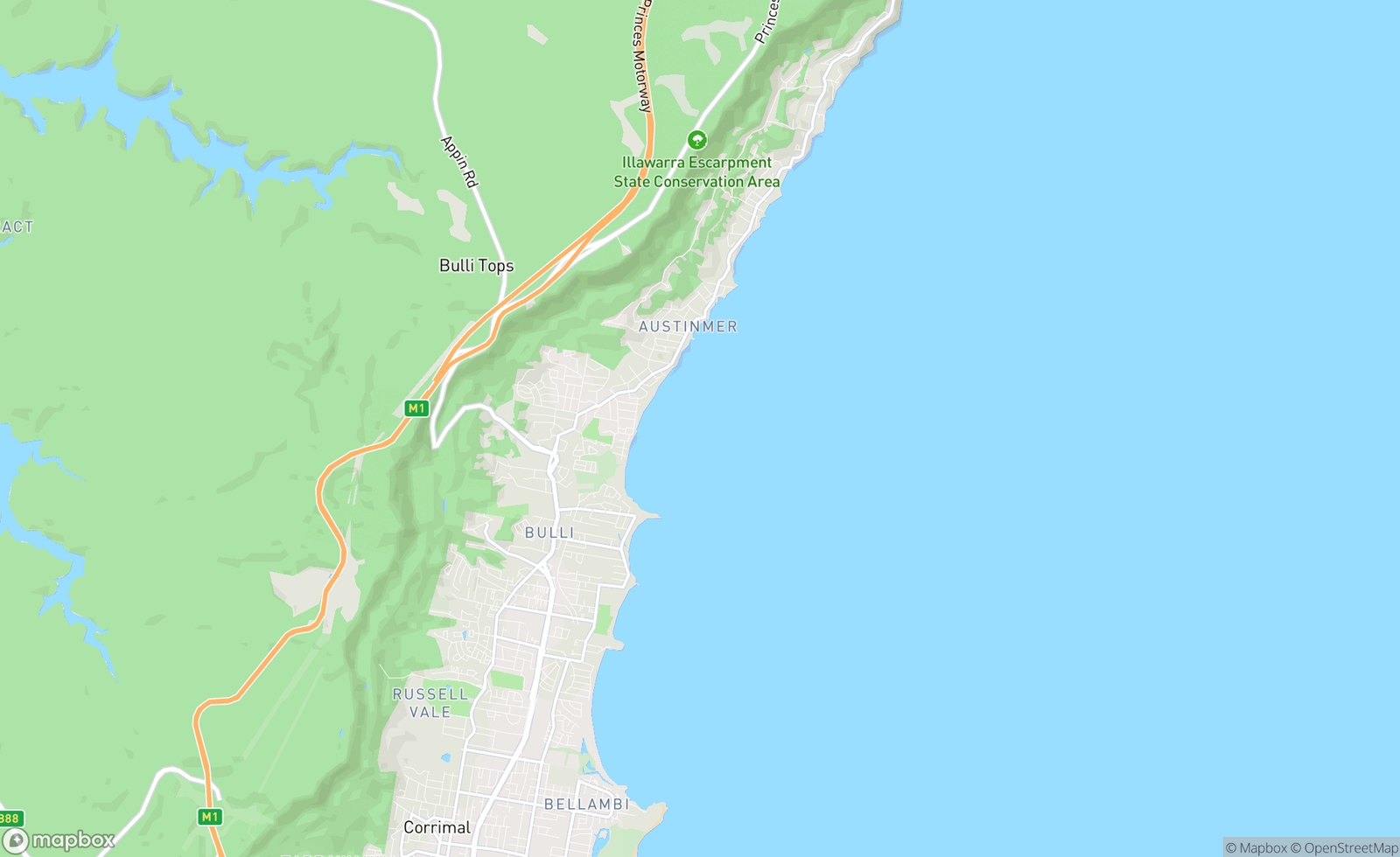 Map of Austinmer, NSW, AUS