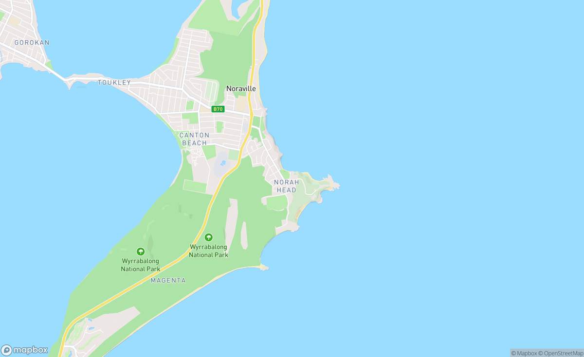 Map of Norah Head, NSW, AUS