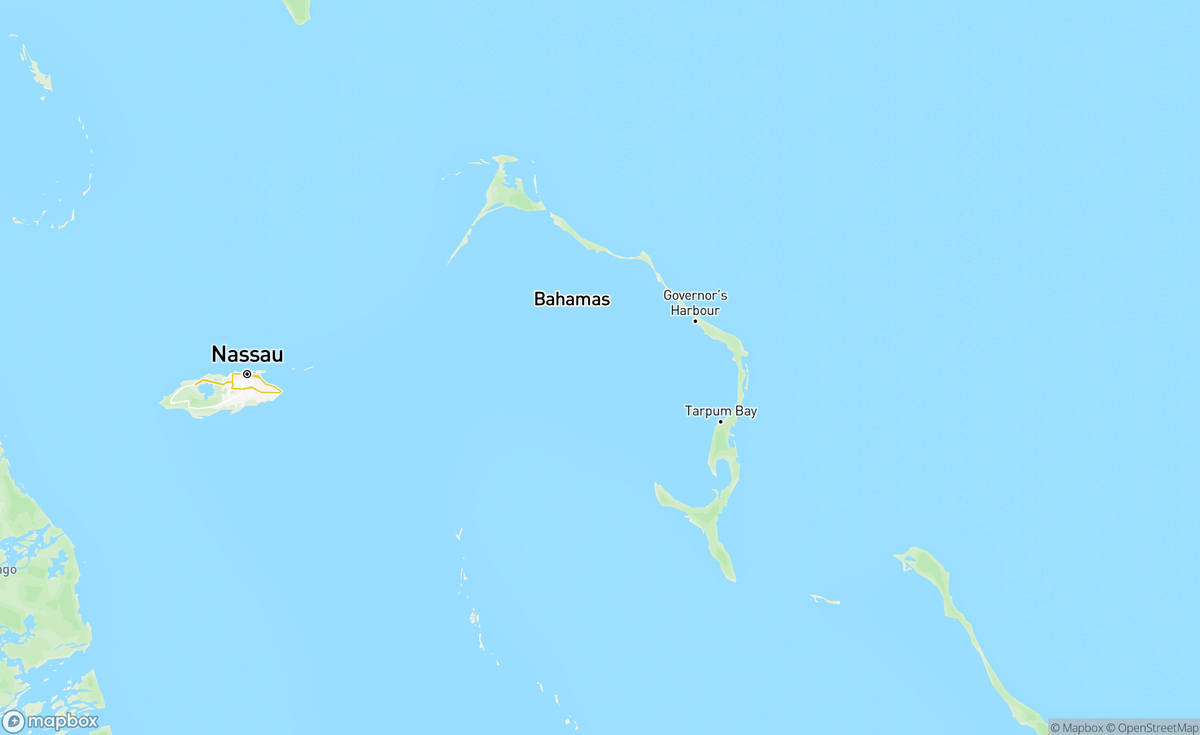 Map of Eleuthera, Bahamas, Caribbean