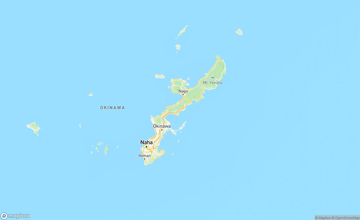 Map of Okinawa, Okinawa Prefecture, 日本, JPN
