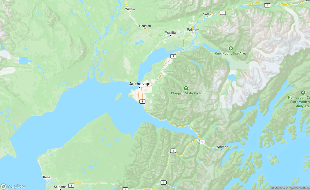 Map of Anchorage, AK, USA