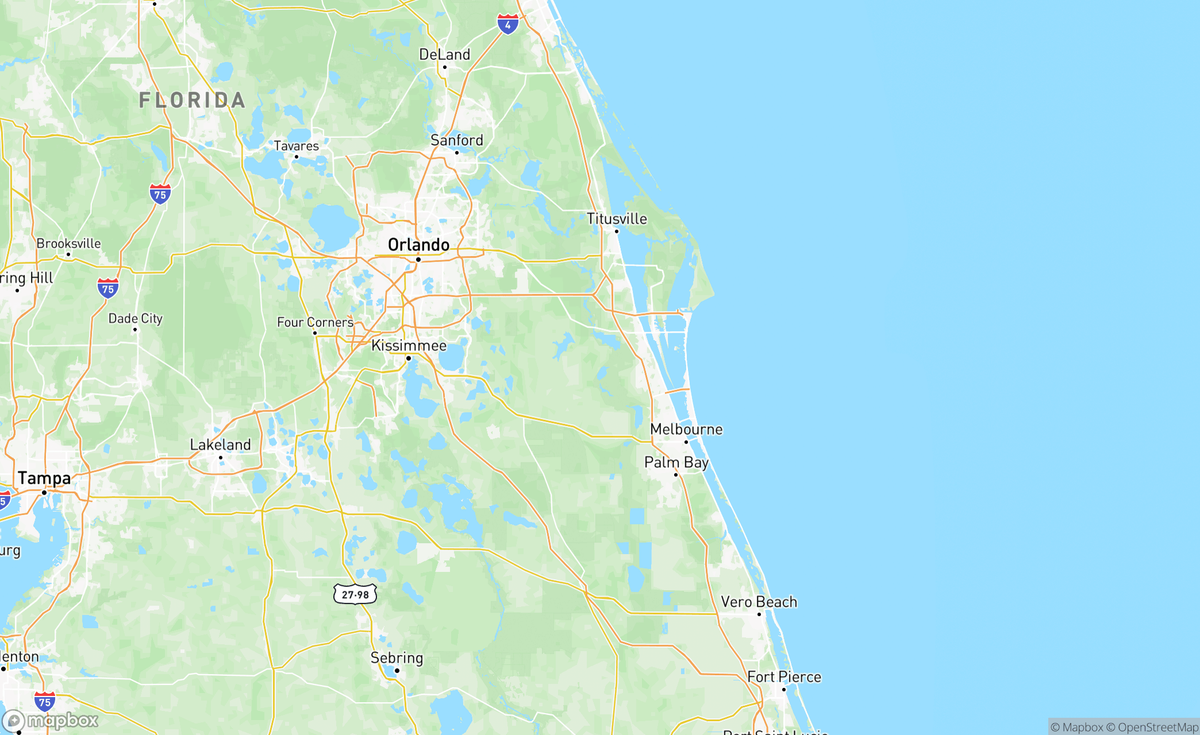 Map of Cape Canaveral, FL, USA