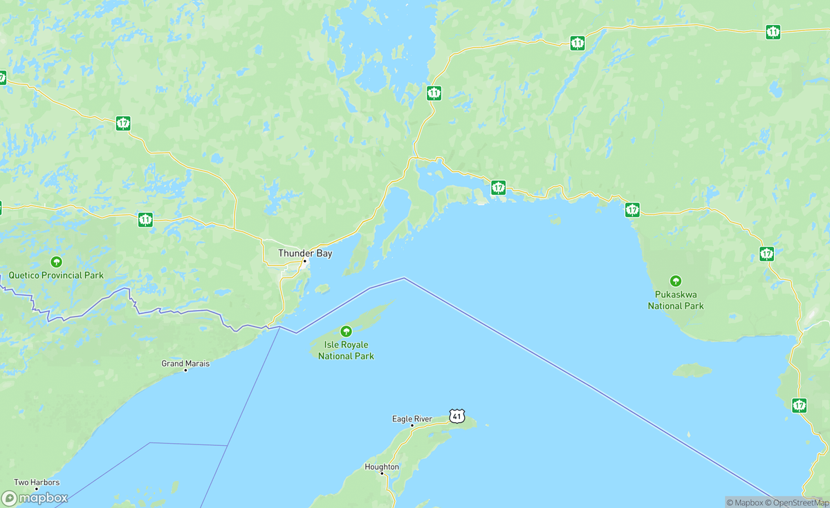 Map of Nipigon Bay, ON, CAN