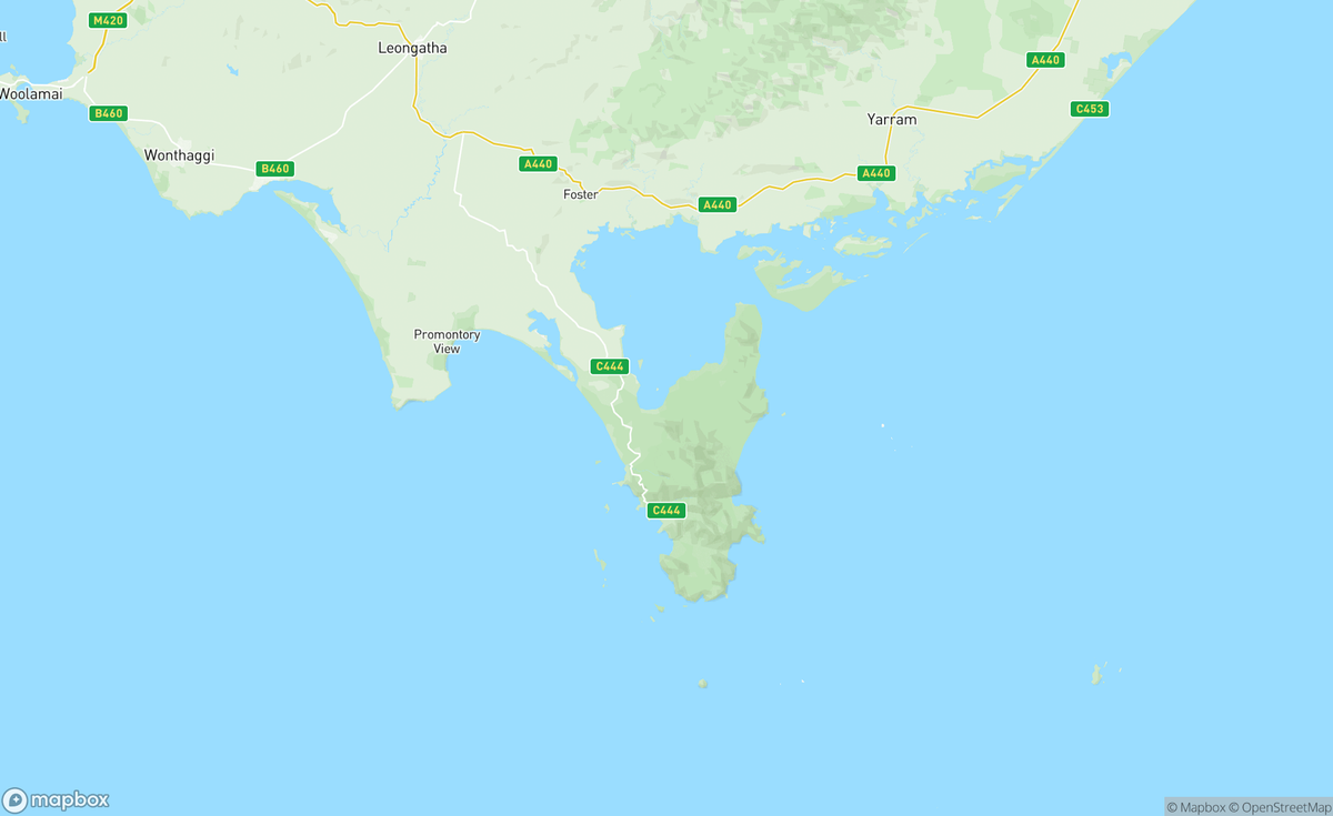 Map of Wilsons Promontory, VIC, AUS