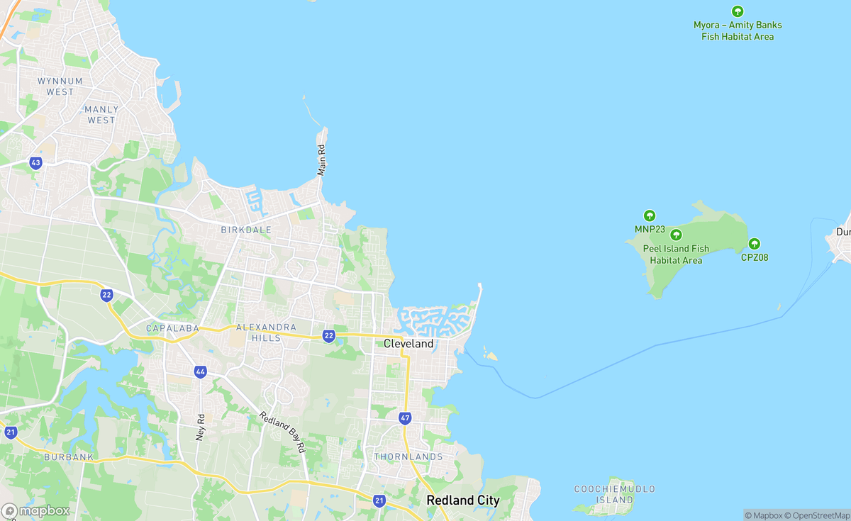 Map of Raby Bay, Cleveland, QLD, AUS