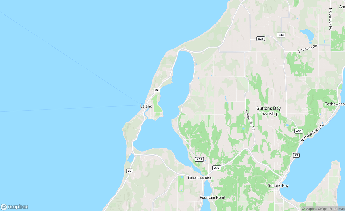 Map of Lake Leelanau, Leland, MI, USA