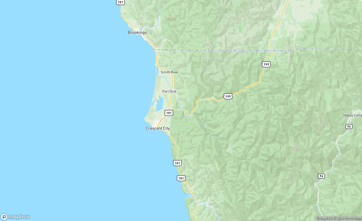 Map of Lake Earl, Crescent City, CA, USA