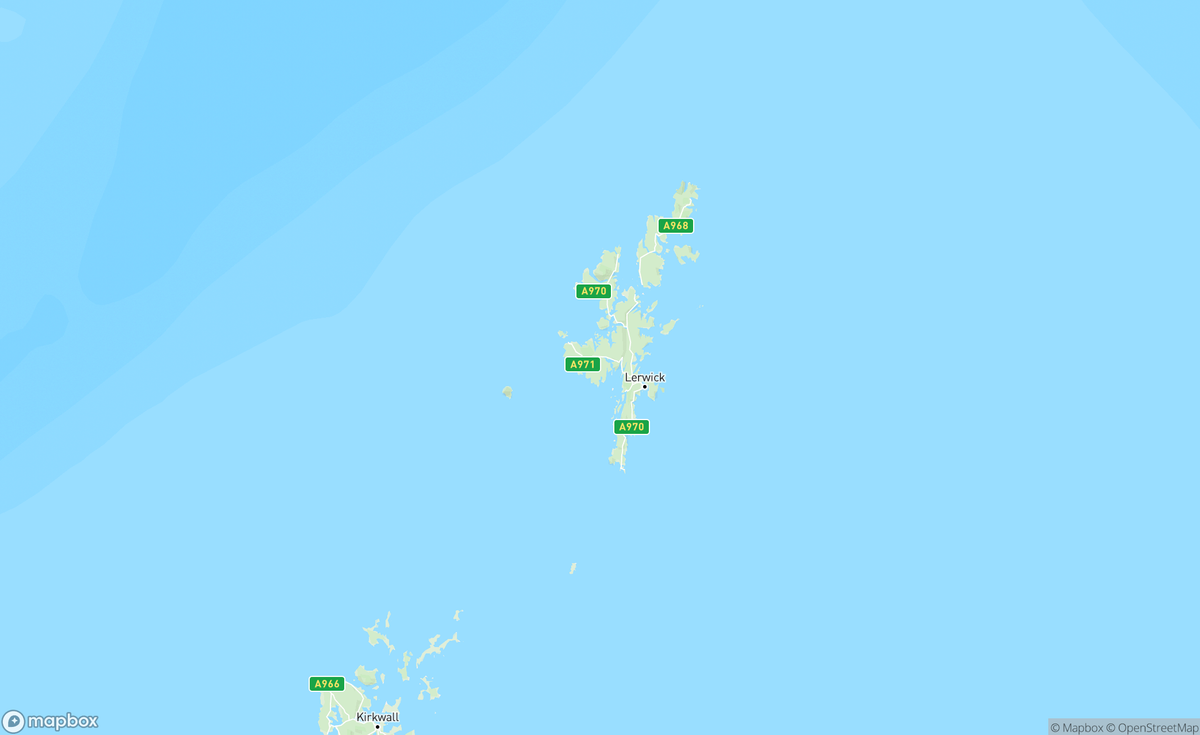Map of Shetland Islands, Scotland, GBR