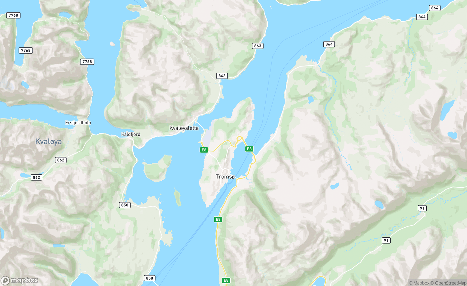 Map of Tromsø, Norge, NOR