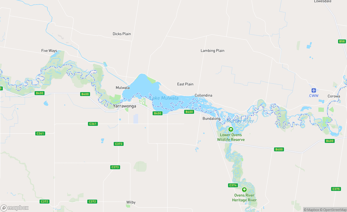 Map of Lake Mulwala, NSW, AUS