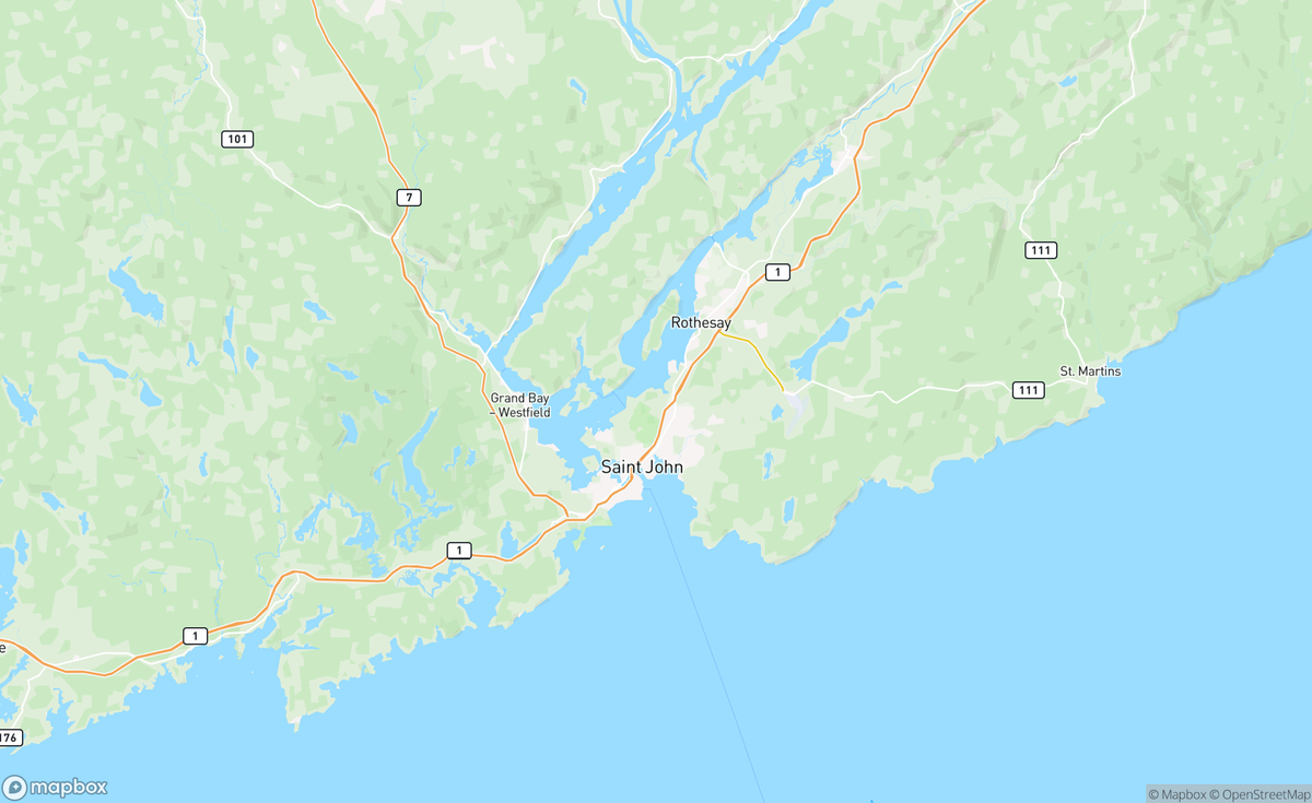 Map of Saint John, NB, CAN