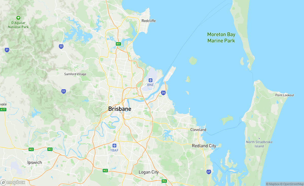 Map of Brisbane, QLD, AUS