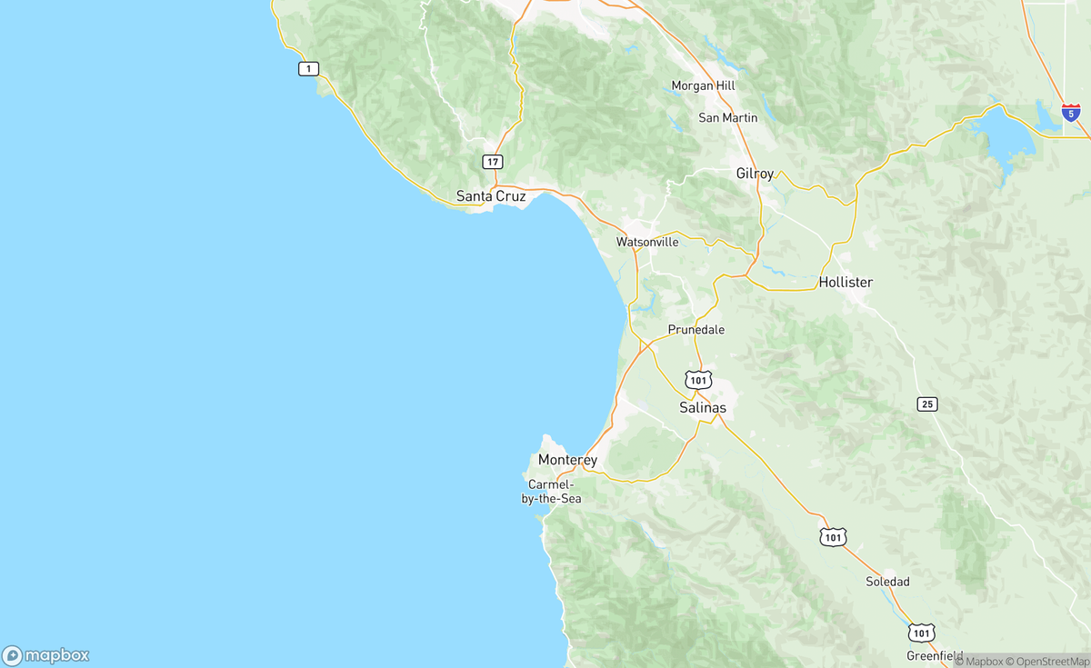 Map of Monterey Bay, CA, USA