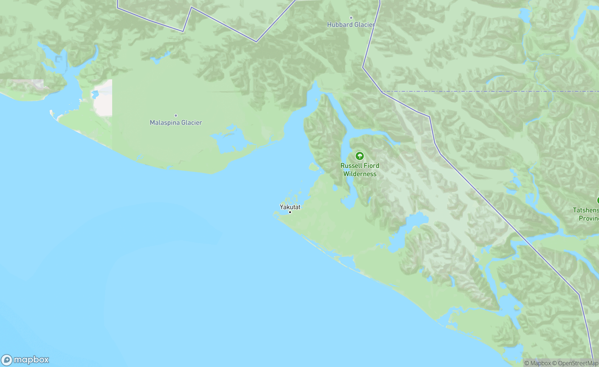 Map of Yakutat, AK, USA