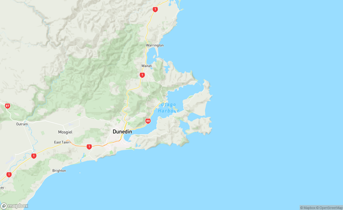Map of Dunedin, Otago, NZ