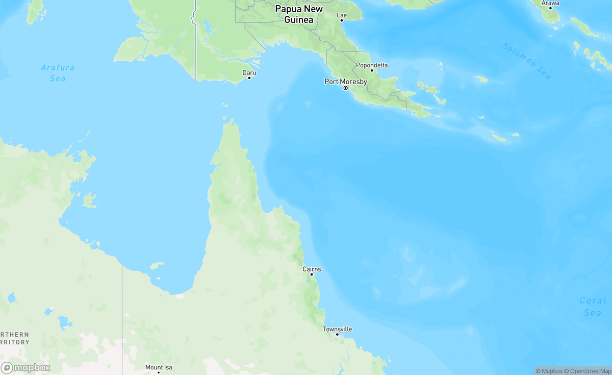 Map of North Queensland, QLD, AUS