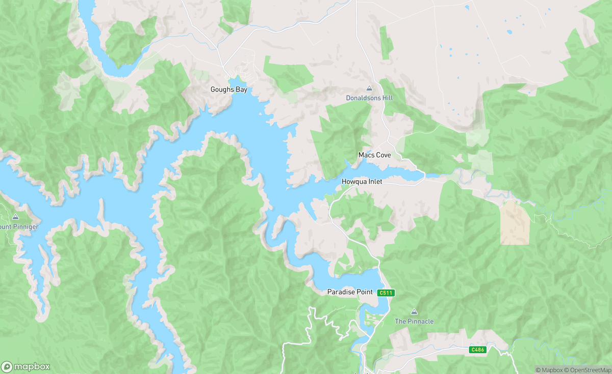 Map of Howqua Inlet, Lake Eildon, VIC, AUS