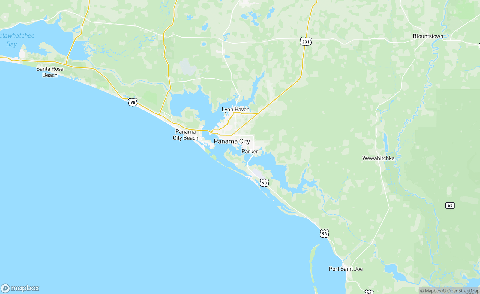 Map of Bay County, FL, USA