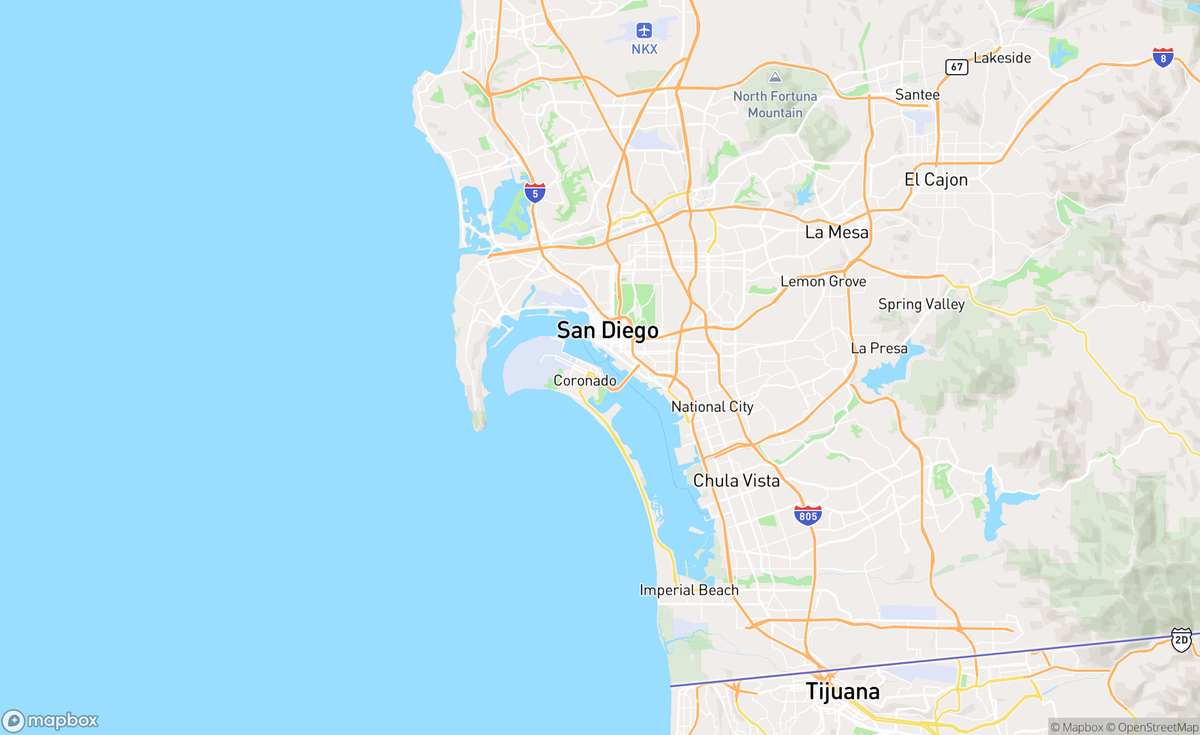 Map of San Diego, CA, USA