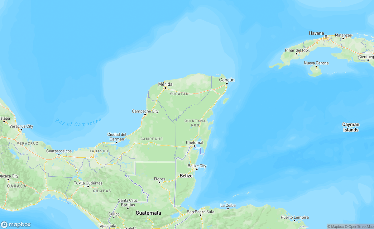 Map of Cancún, Quintana Roo, MX