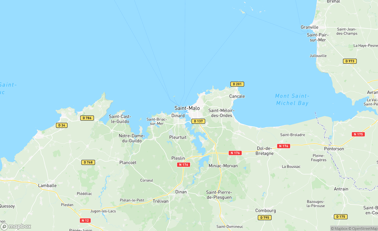 Map of Le Rance, Brittany, St Malo, FRA