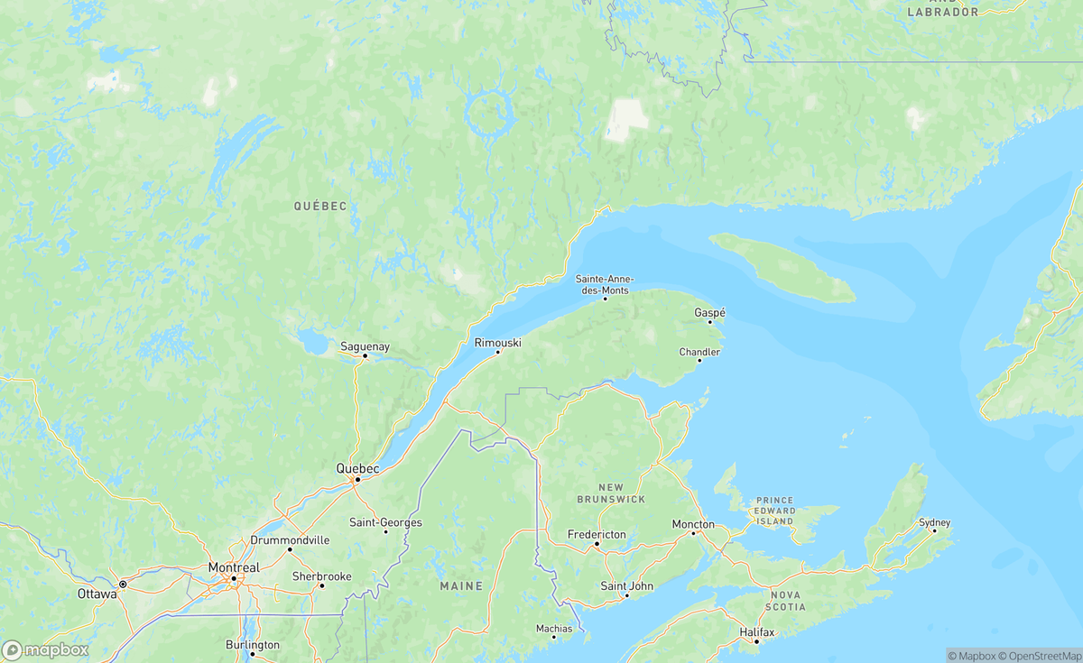 Map of Gulf of St Lawrence, Côte-Nord, QC, CAN