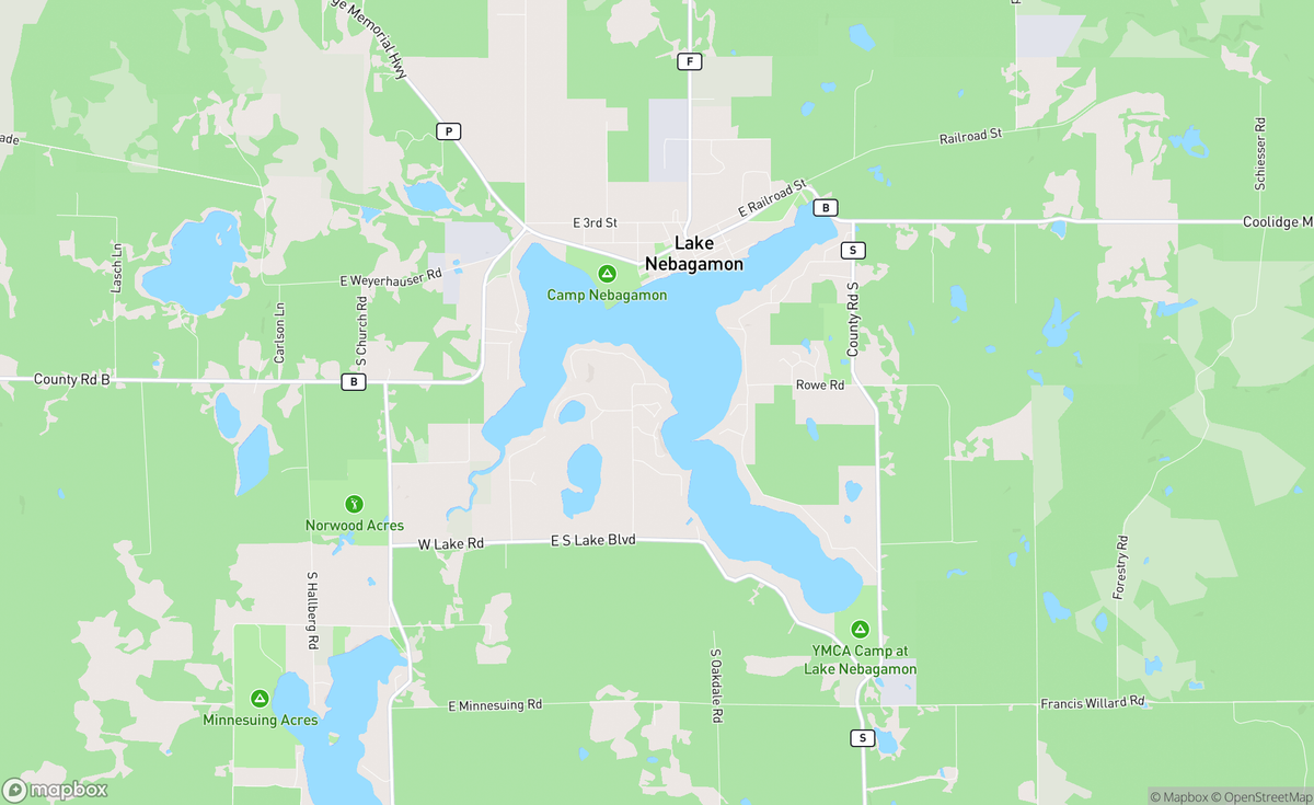 Map of Lake Nebagamon, WI, USA