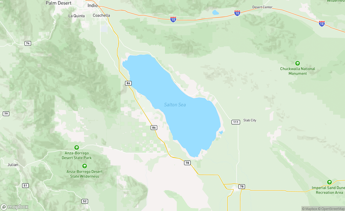 Map of Salton Sea, CA, USA