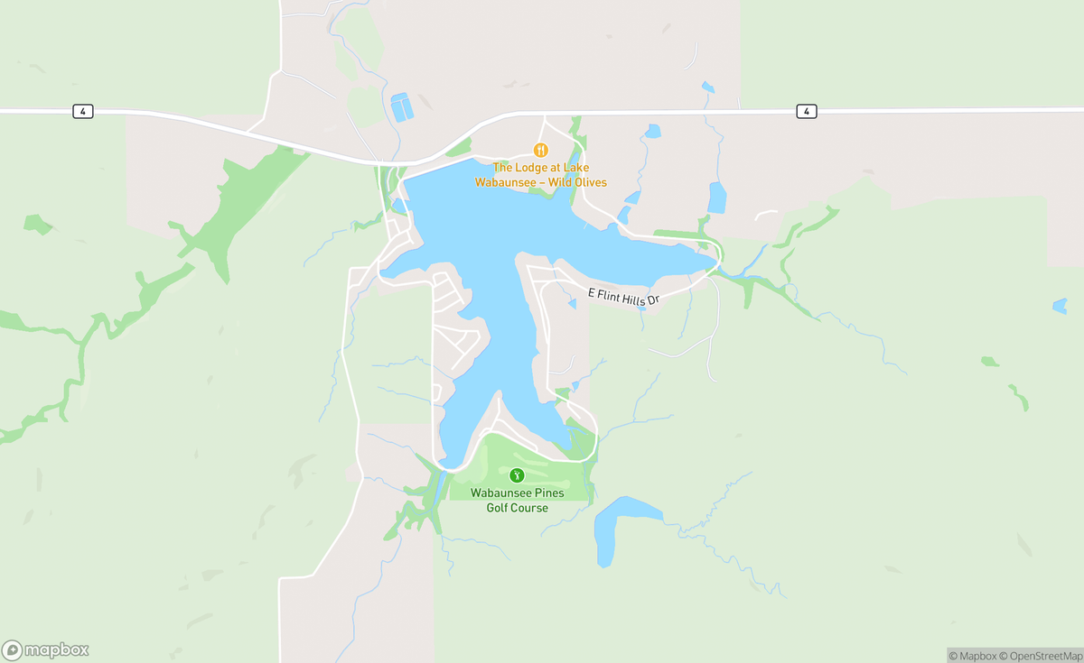 Map of Lake Wabaunsee, KS, USA