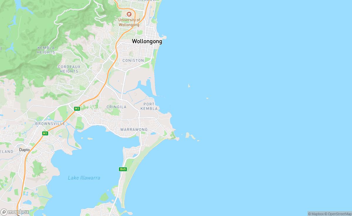 Map of Port Kembla, NSW, AUS