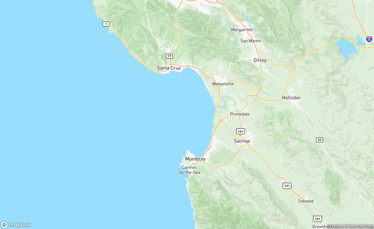 Map of Monterey Bay, CA, USA