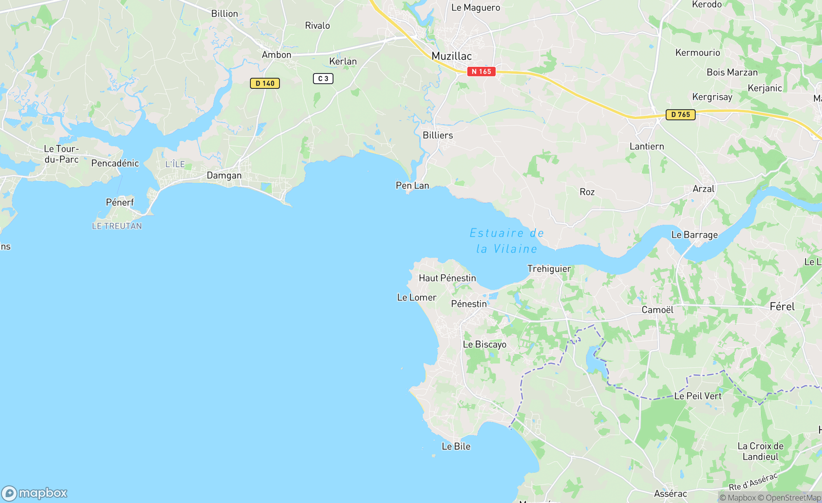 Map of Pénestin, Brittany, FRA