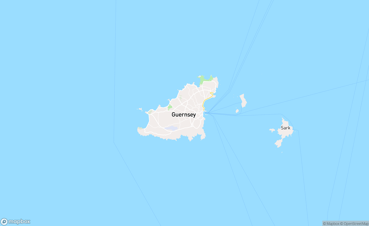 Map of Guernsey, Channel Islands, UK