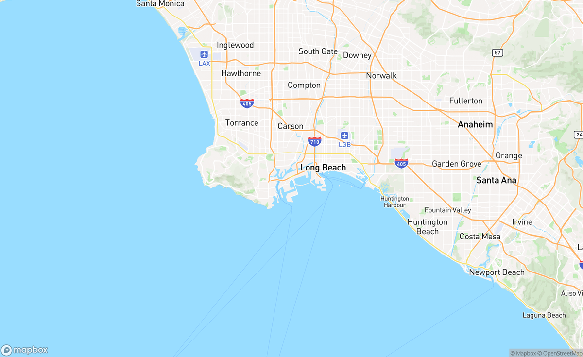 Map of Long Beach, CA, USA