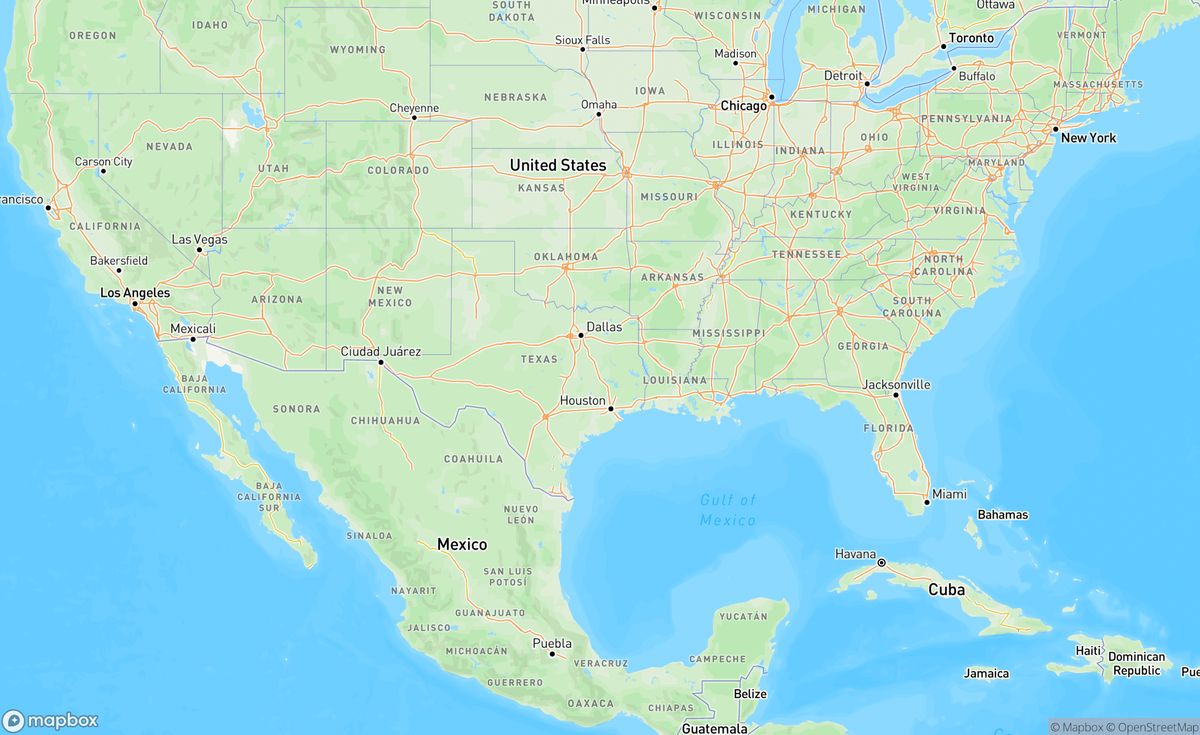 Map of Texas, USA