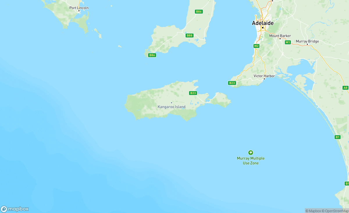 Map of Kangaroo Island, SA, AUS
