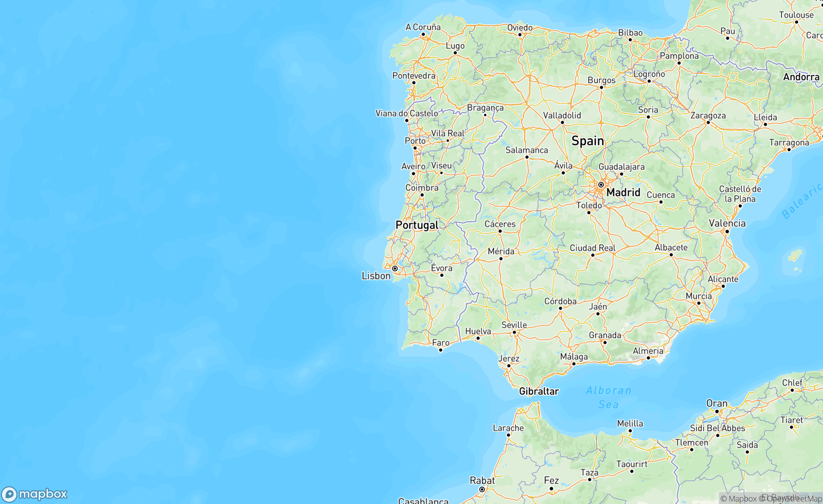 Map of Portugal Coastline, Portugal, PRT