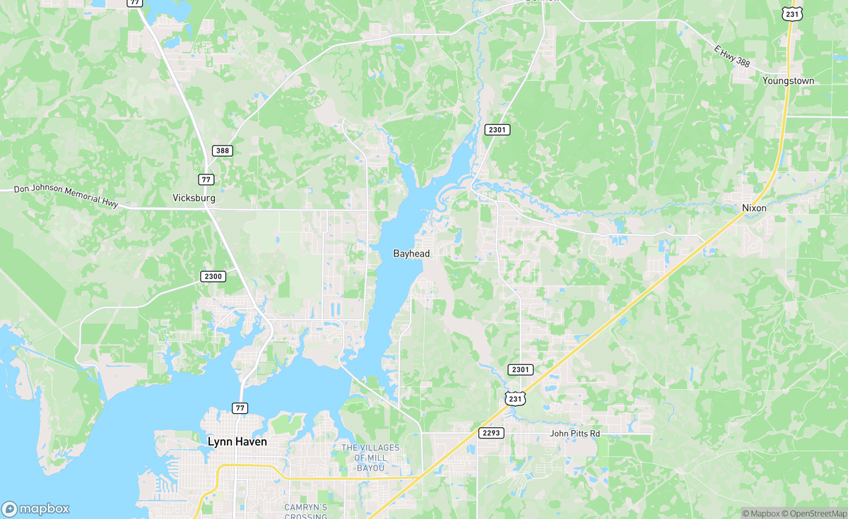 Map of Deer Point Lake, FL, USA