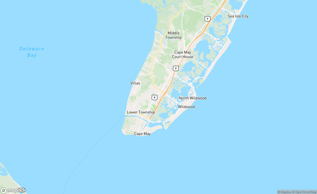 Map of Cape May, NJ, USA