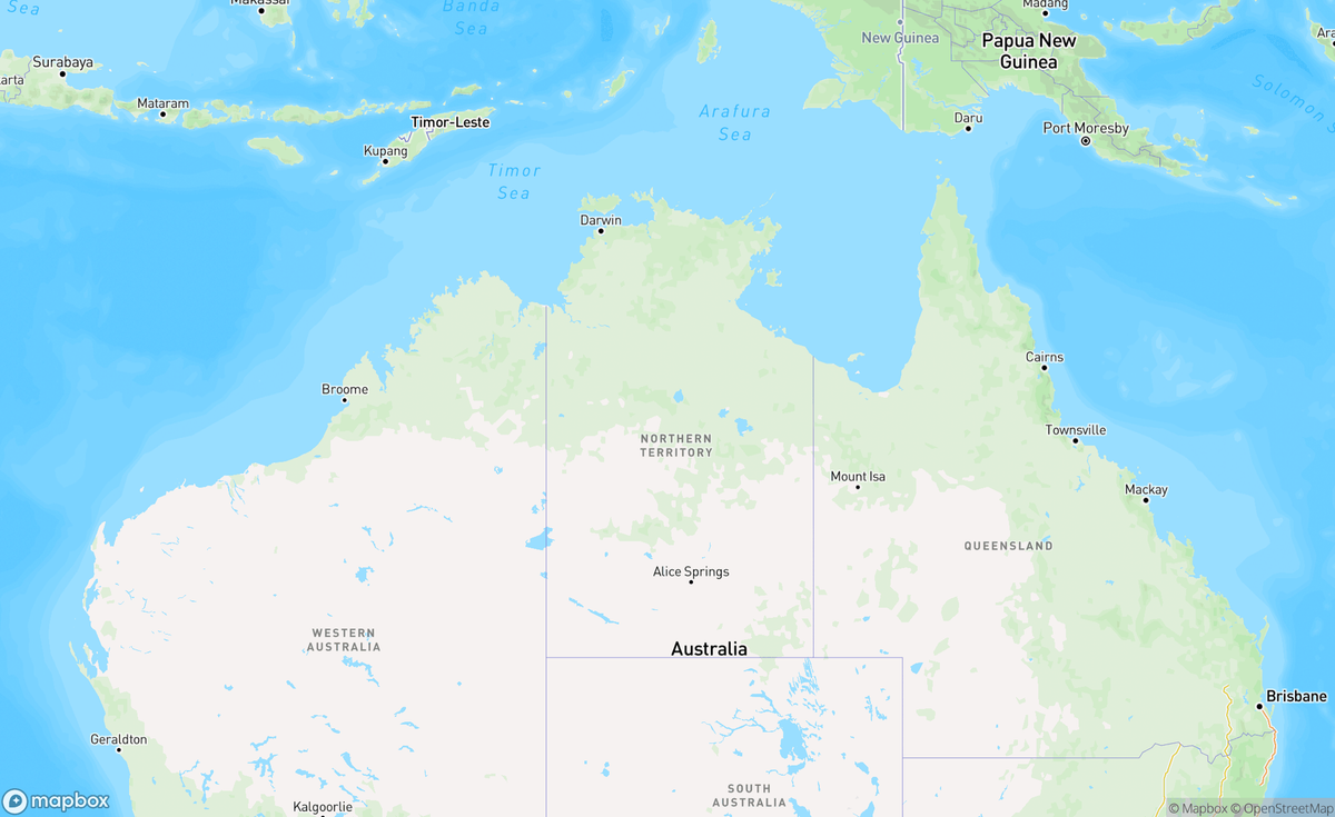 Map of Northern Territory, AUS