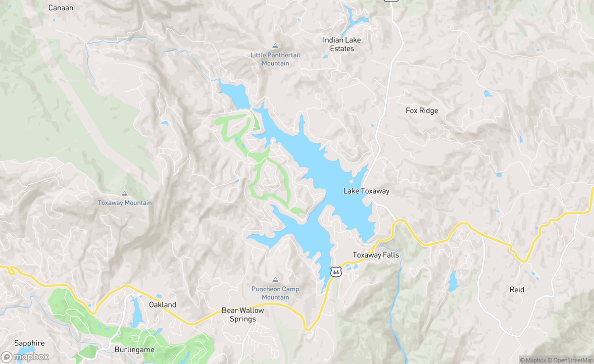 Map of Lake Toxaway, NC, USA