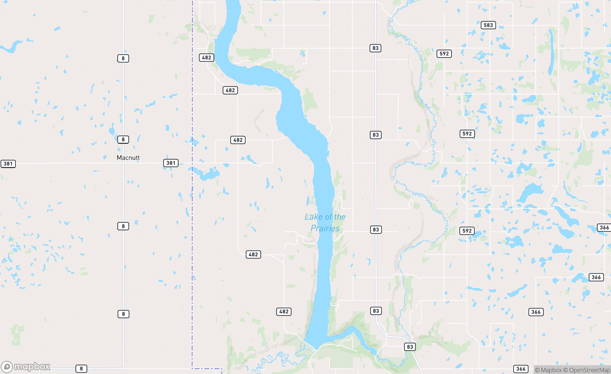 Map of Lake of the Prairies, MB, CAN