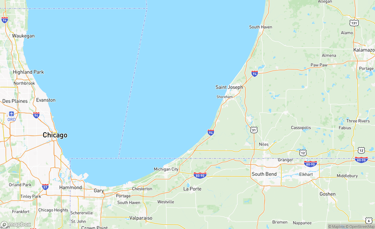 Map of Michigan City, Pinewood, MI, USA