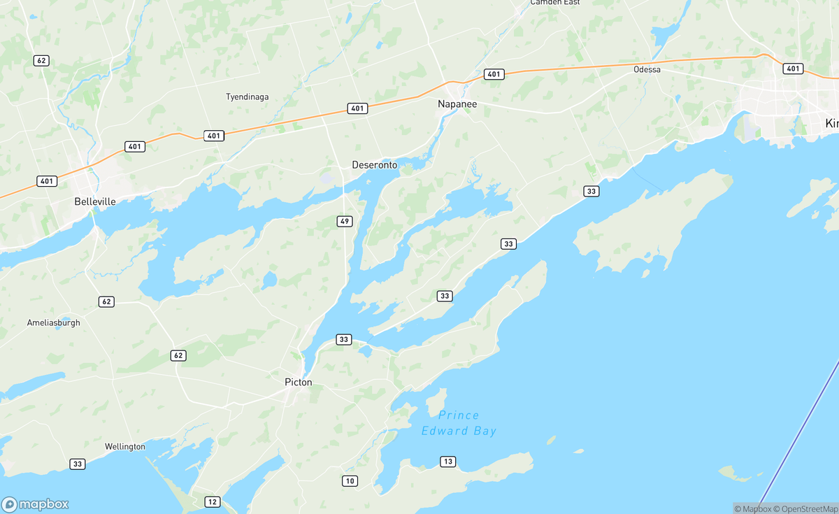 Map of Napanee, ON, CAN