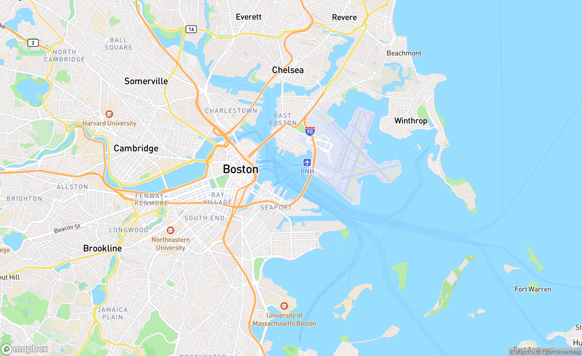 Map of Boston, MA, USA