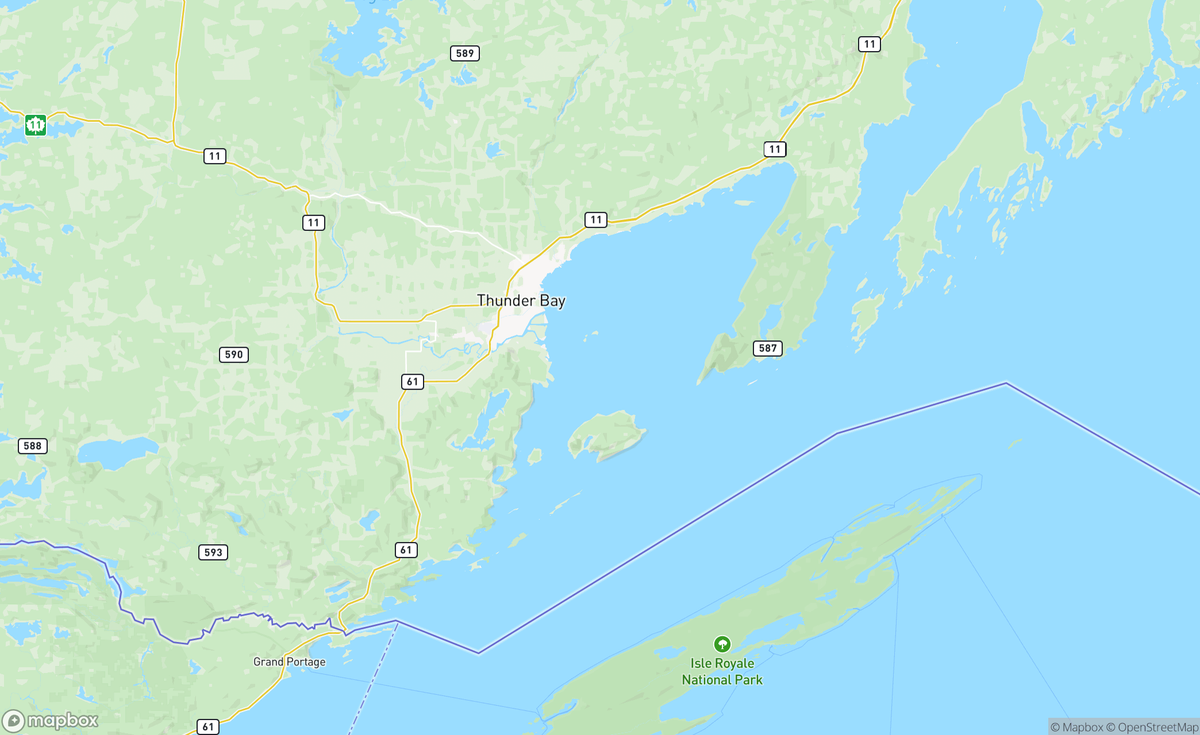 Map of Thunder Bay, ON, CAN