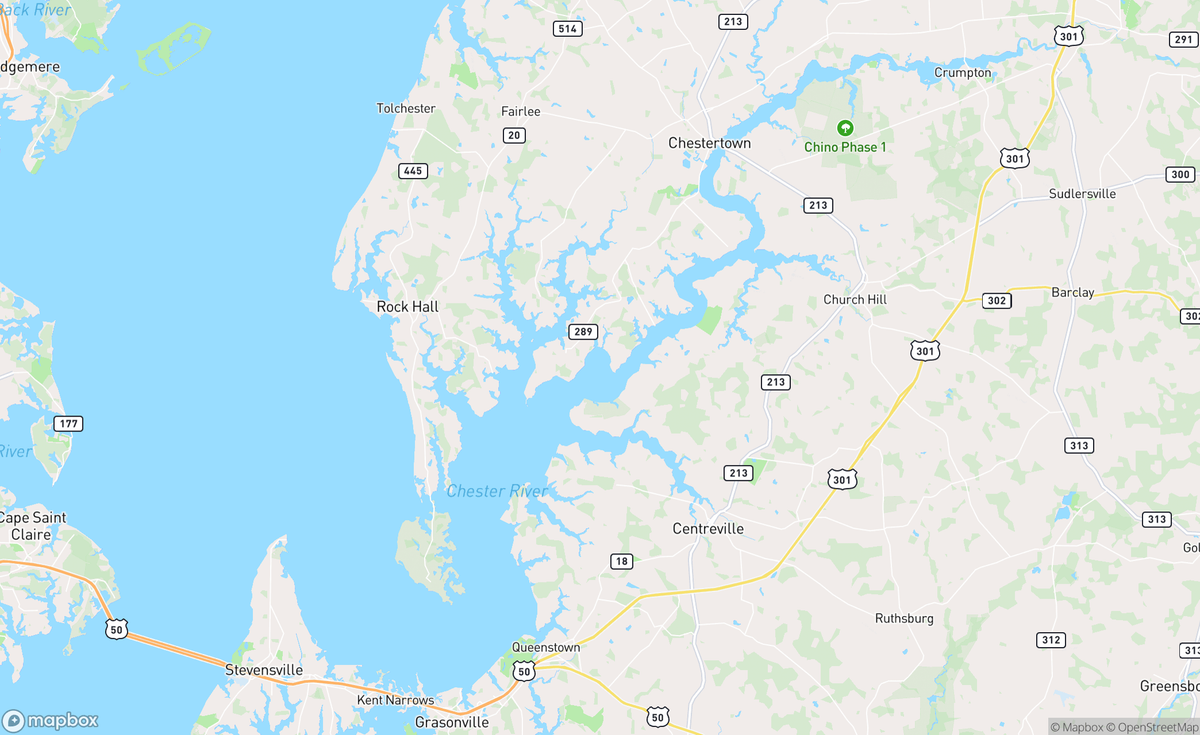 Map of Chester River, MD, USA