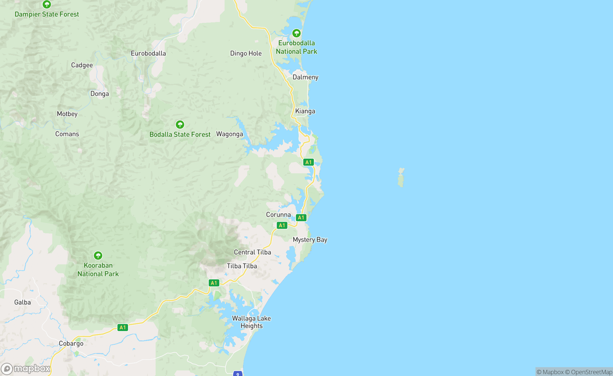 Map of Narooma, NSW, AUS