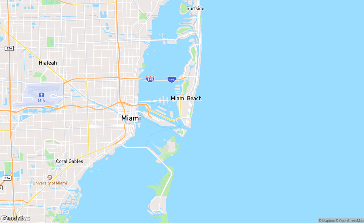 Map of Miami, FL, USA