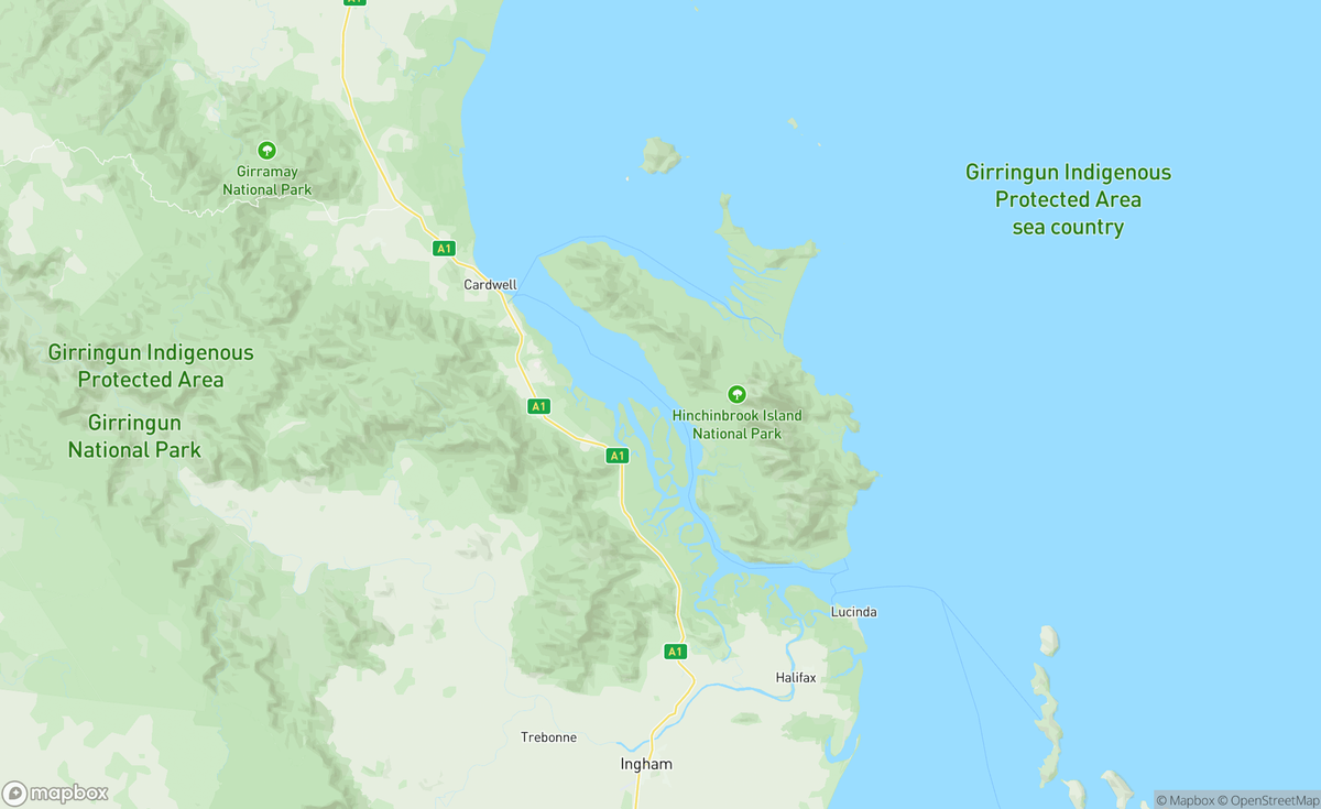 Map of Hinchinbrook Island, QLD, AUS